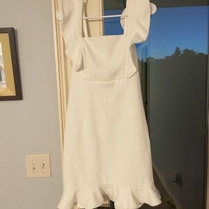 Nordstrom White Sleeveless Sundress with Ruffled Hem